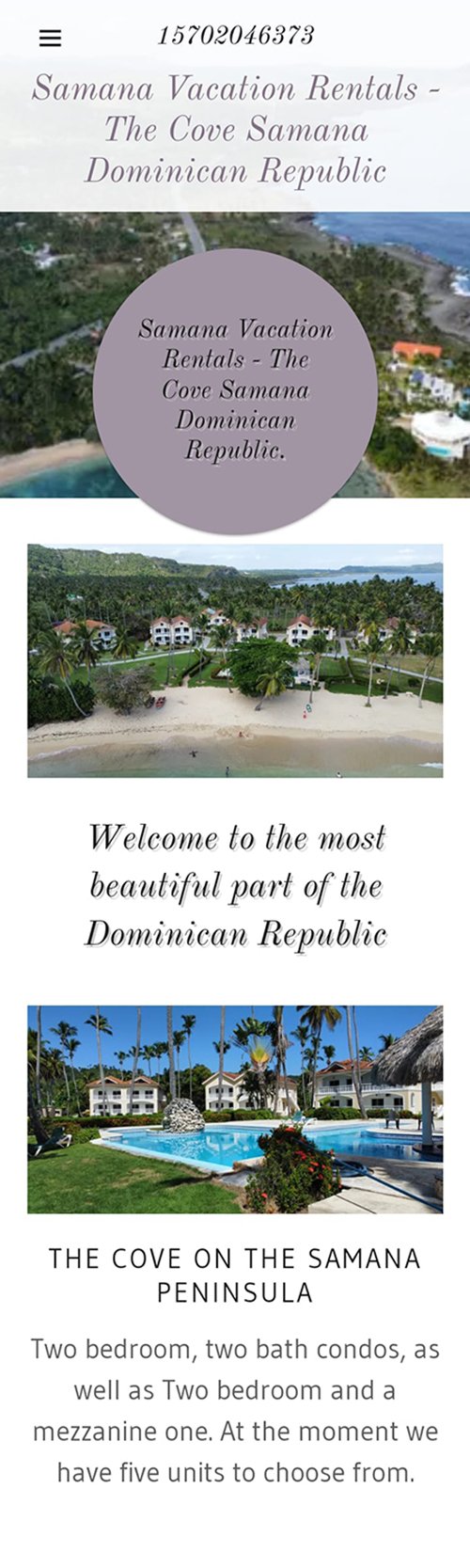 The Cove Resort Samana - Beachfront Condos for Rent in Samana Dominican Republic.
