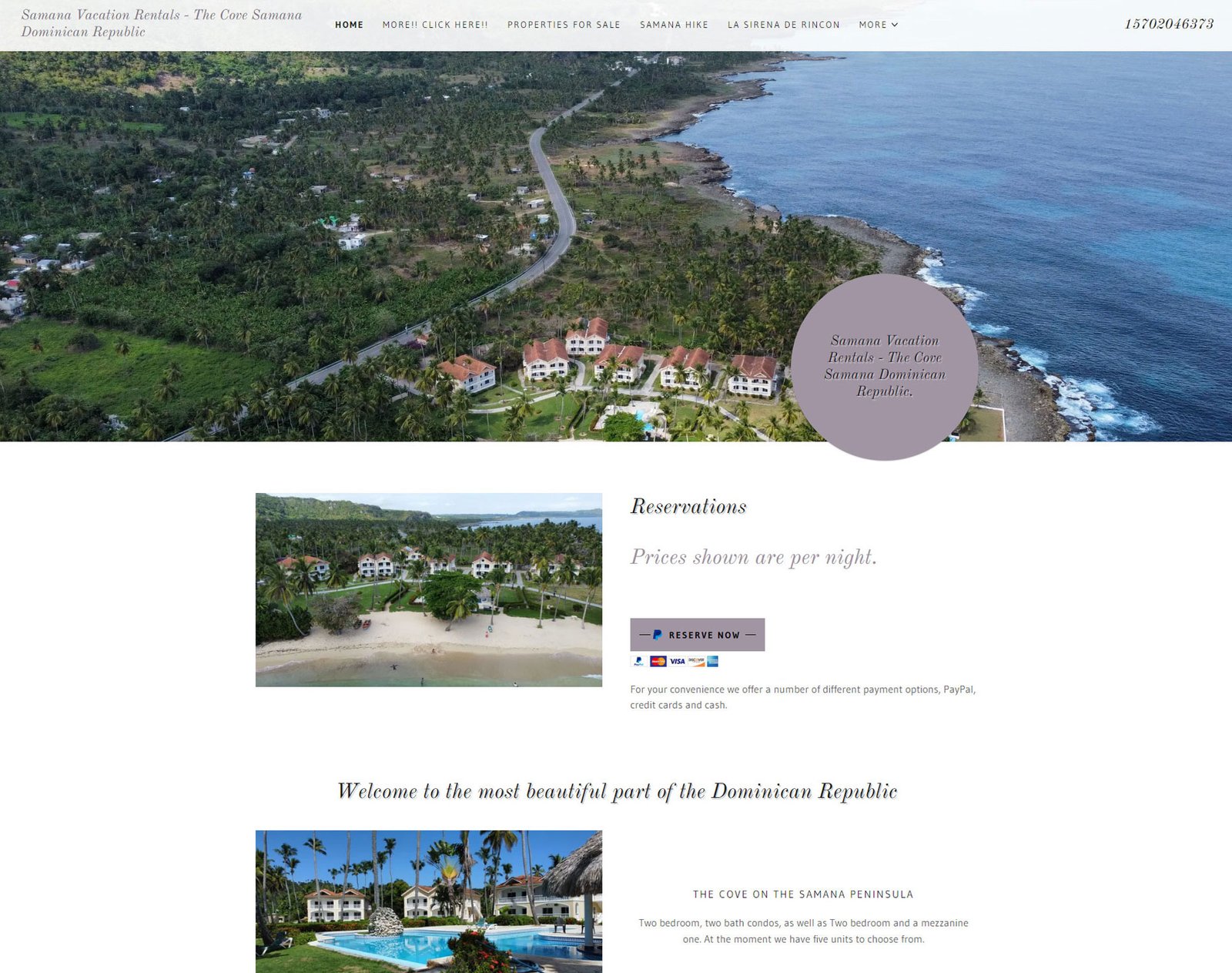 The Cove Samana Dominican Republic official website.